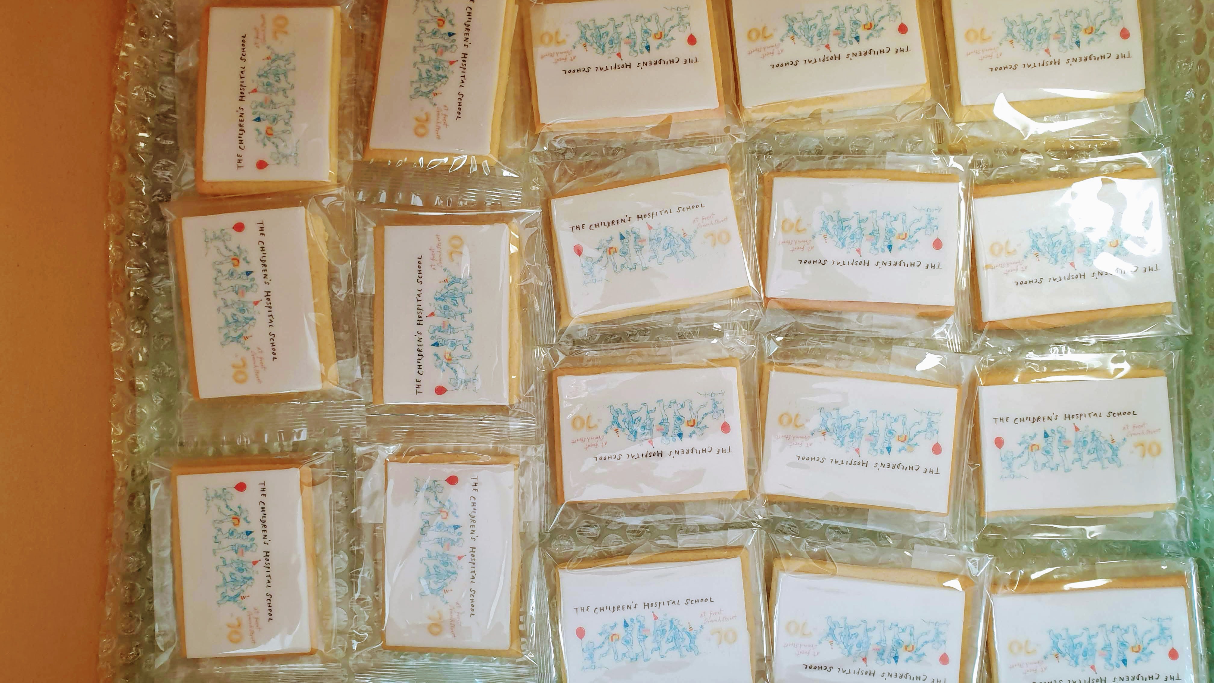Printed branded biscuits for Ormond Children's Hospital