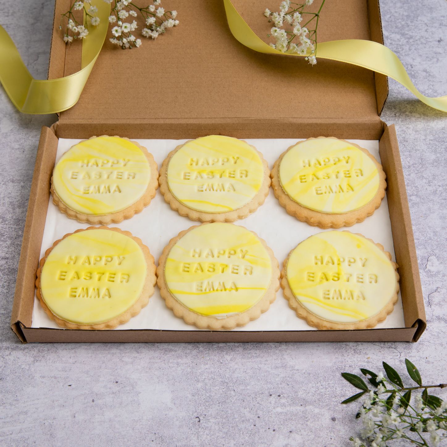 Iced happy easter biscuit box