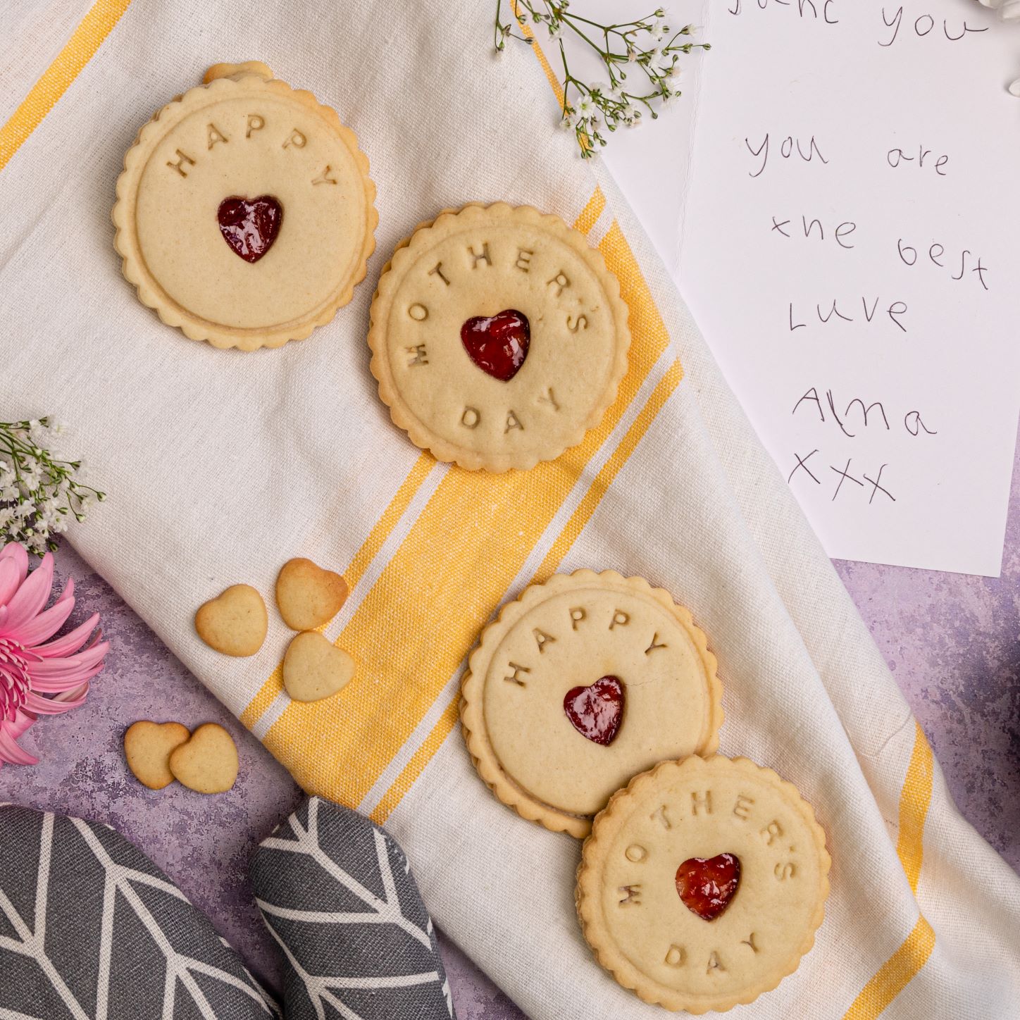 Happy Mothers Day jam biscuits square Happy mother's day biscuits by bloom bakers