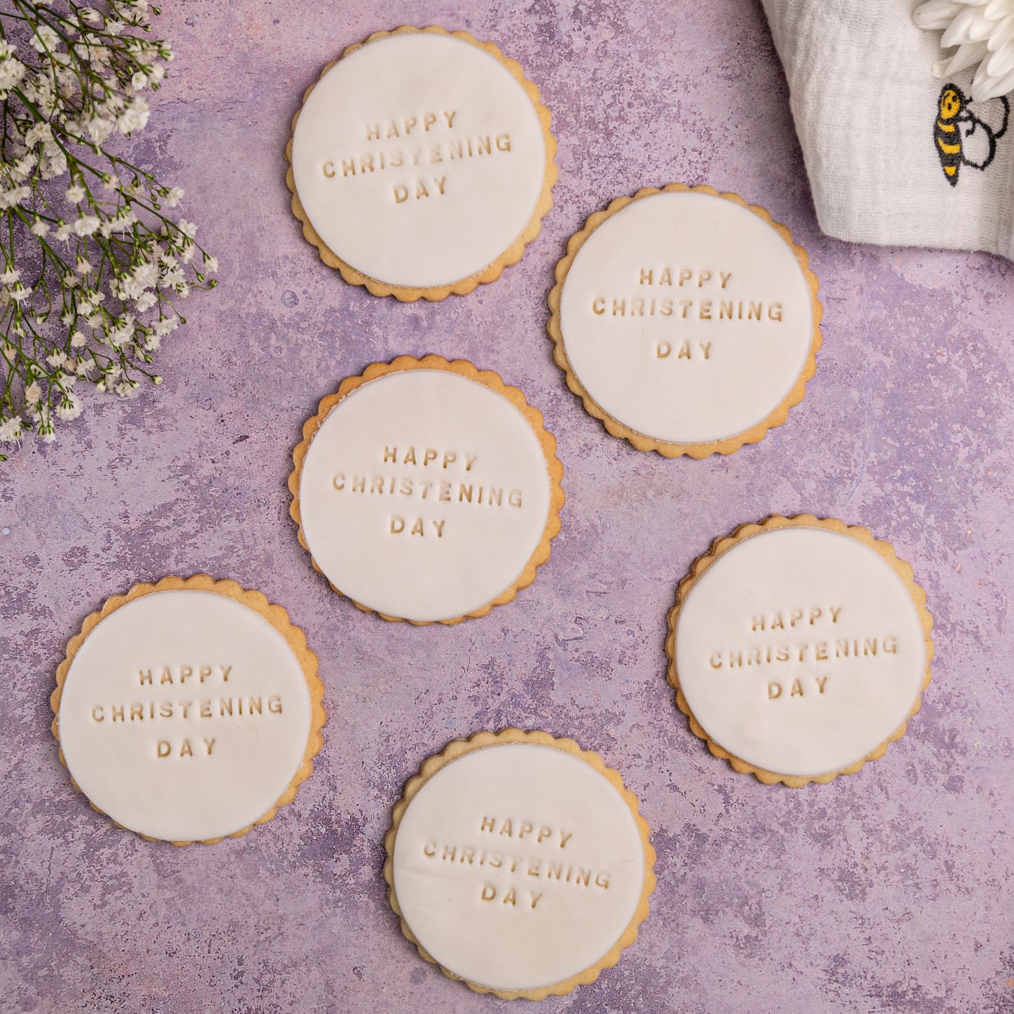 Iced Christening Biscuits handmade to order Bloom Bakers