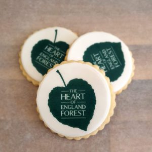 Corporate logo cookies for Heart of England Forest