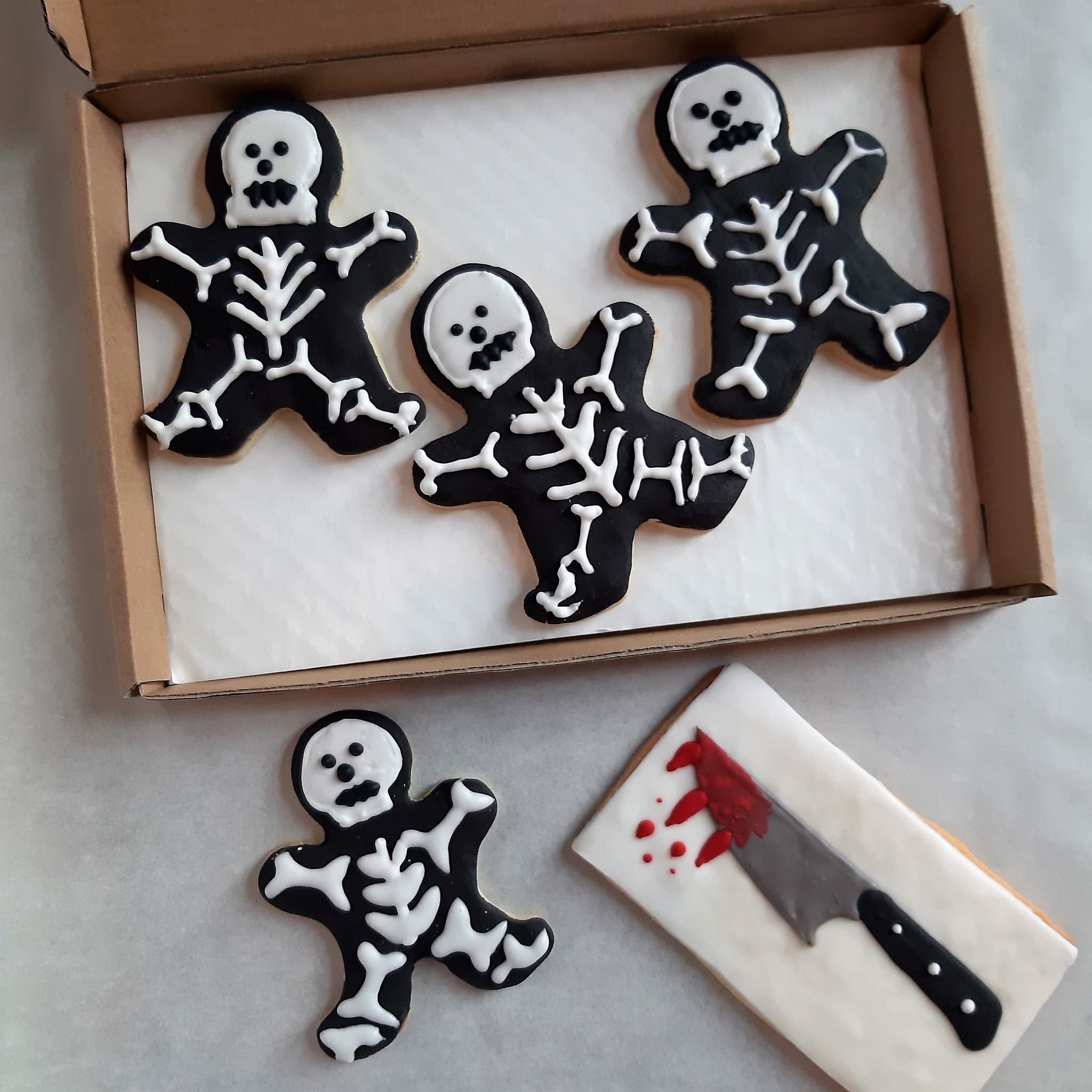 Skeleton biscuits for Halloween