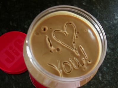 Write messages of love in peanut butter