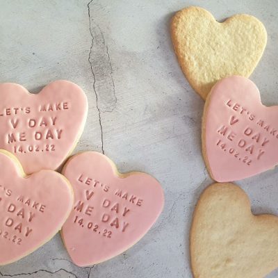 Heart shaped Valentines biscuits made for Ann Summers
