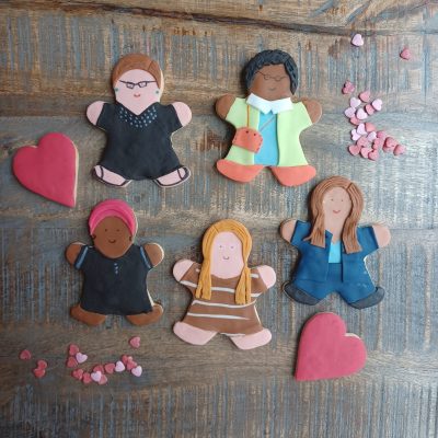 Fondant biscuit people made for International women's day