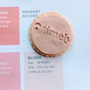 Timely branded biscuits logo impresses by Bloom Bakers