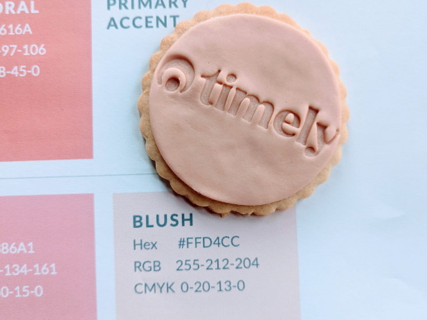 Timely branded biscuits logo impresses by Bloom Bakers